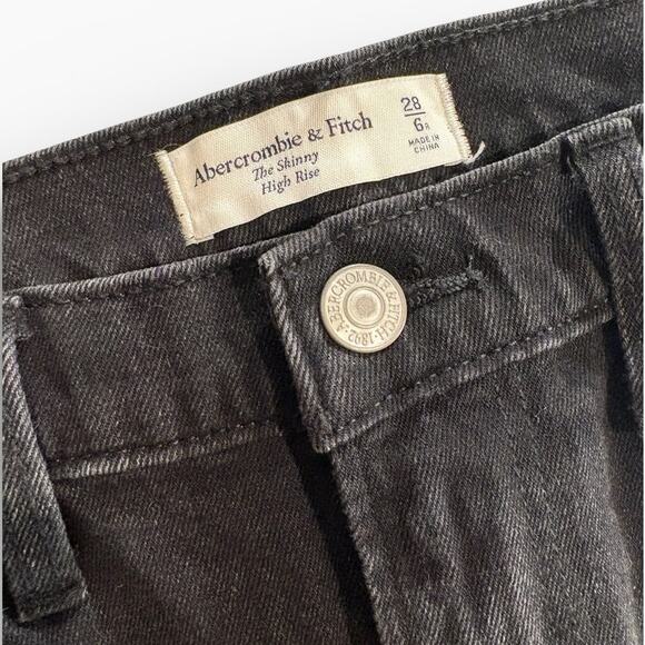NWT Abercrombie High Rise Skinny Split Cuff Jeans NWT Size 6 - Picture 6 of 9